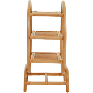 Mataram Three Tier Natural Rattan Round Shelf Unit