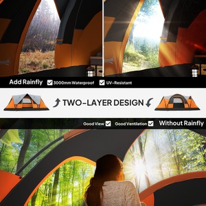 Orange Outsunny Dome Camping Tent 5 to 6 Man shot 13997924