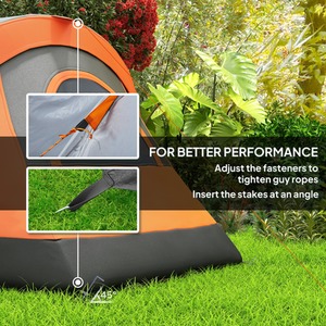 Orange Outsunny Dome Camping Tent 5 to 6 Man shot 13997939