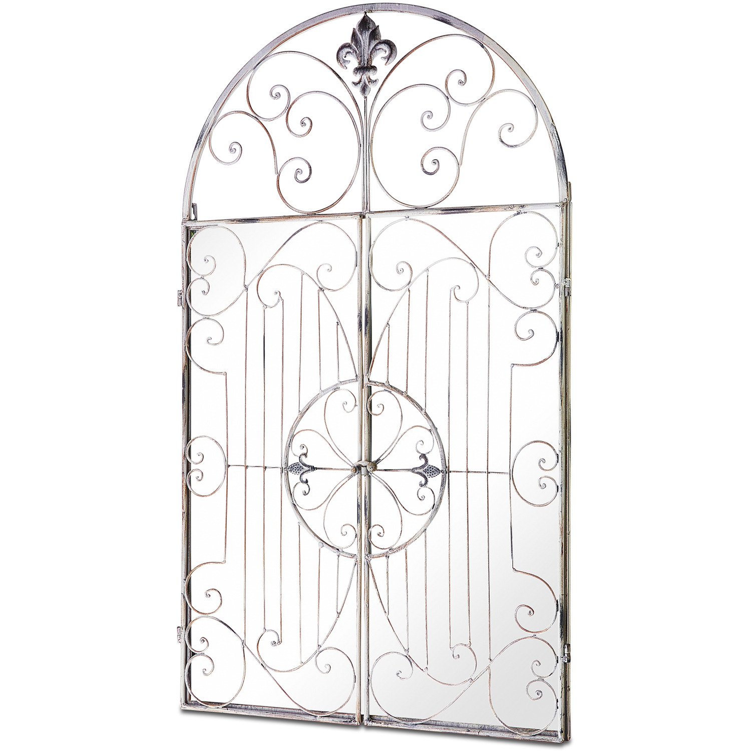 Kirkby Metal Arch Window Garden Mirror - Silver