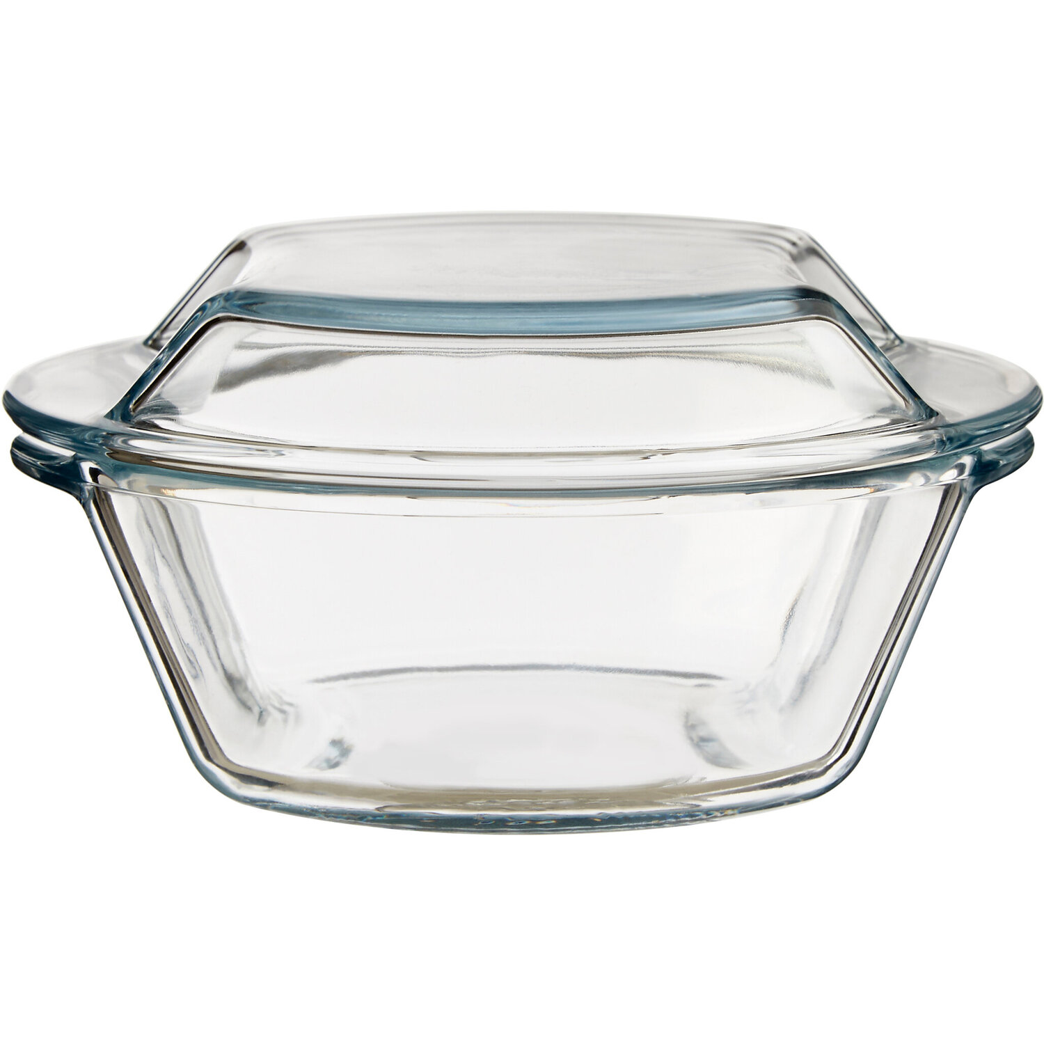 Small Round Glass Casserole Dish - Clear