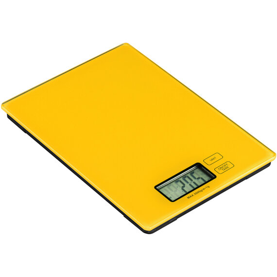 Zing Yellow Glass Rectangular Kitchen Scale
