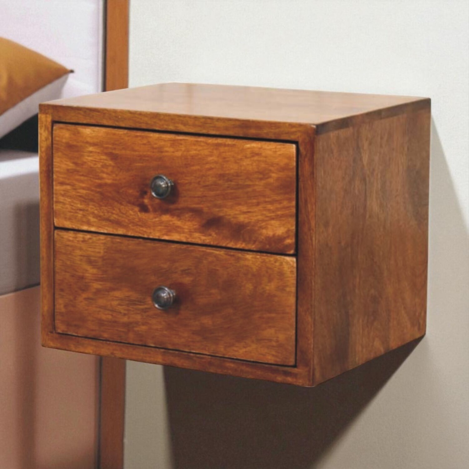 Solis Solid Wood Wall Mounted Nightstand