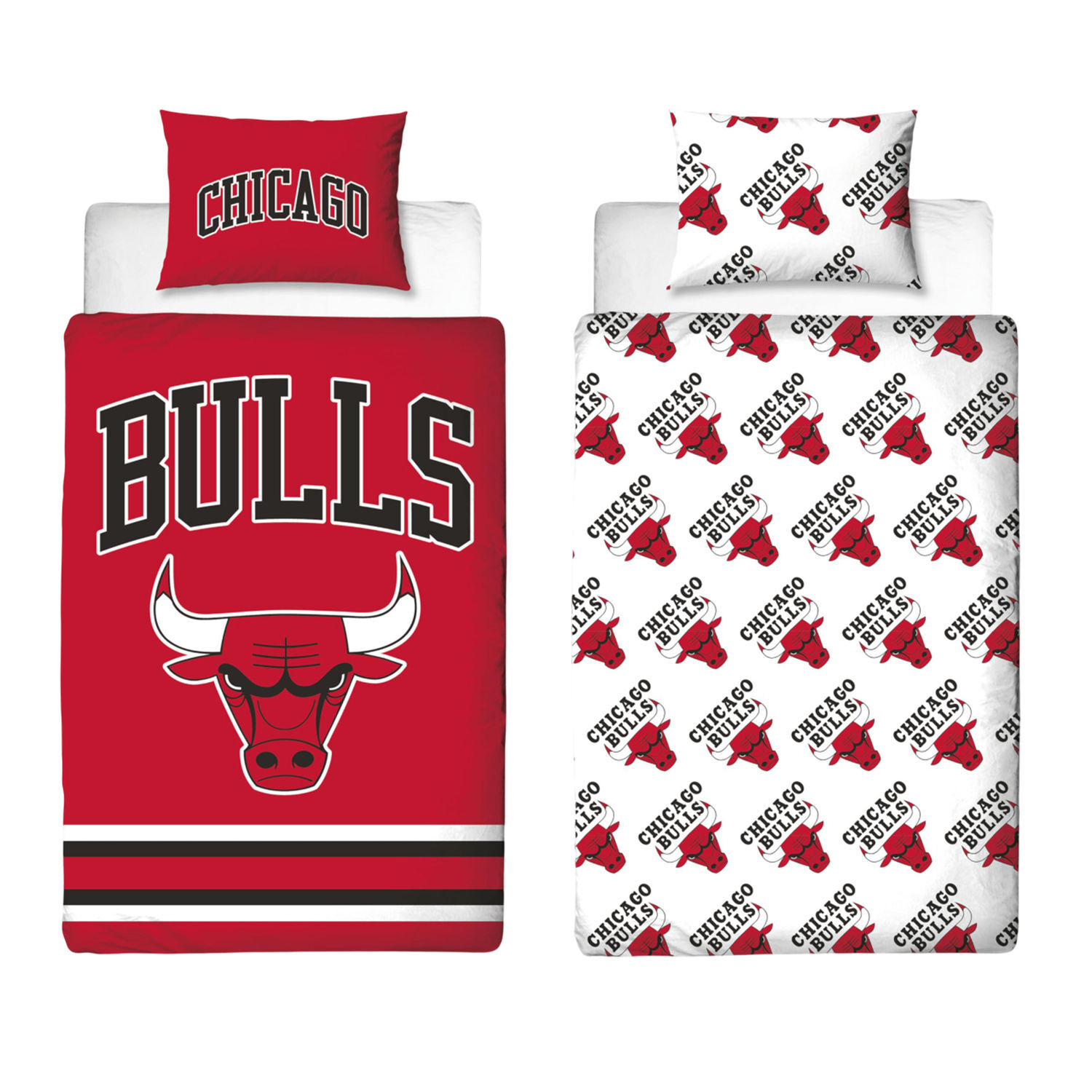 NBA Chicago Bulls Reversible Duvet Set - Black/Red/White