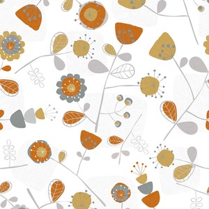Newstalgia Floral Wallpaper in Orange and Yellow