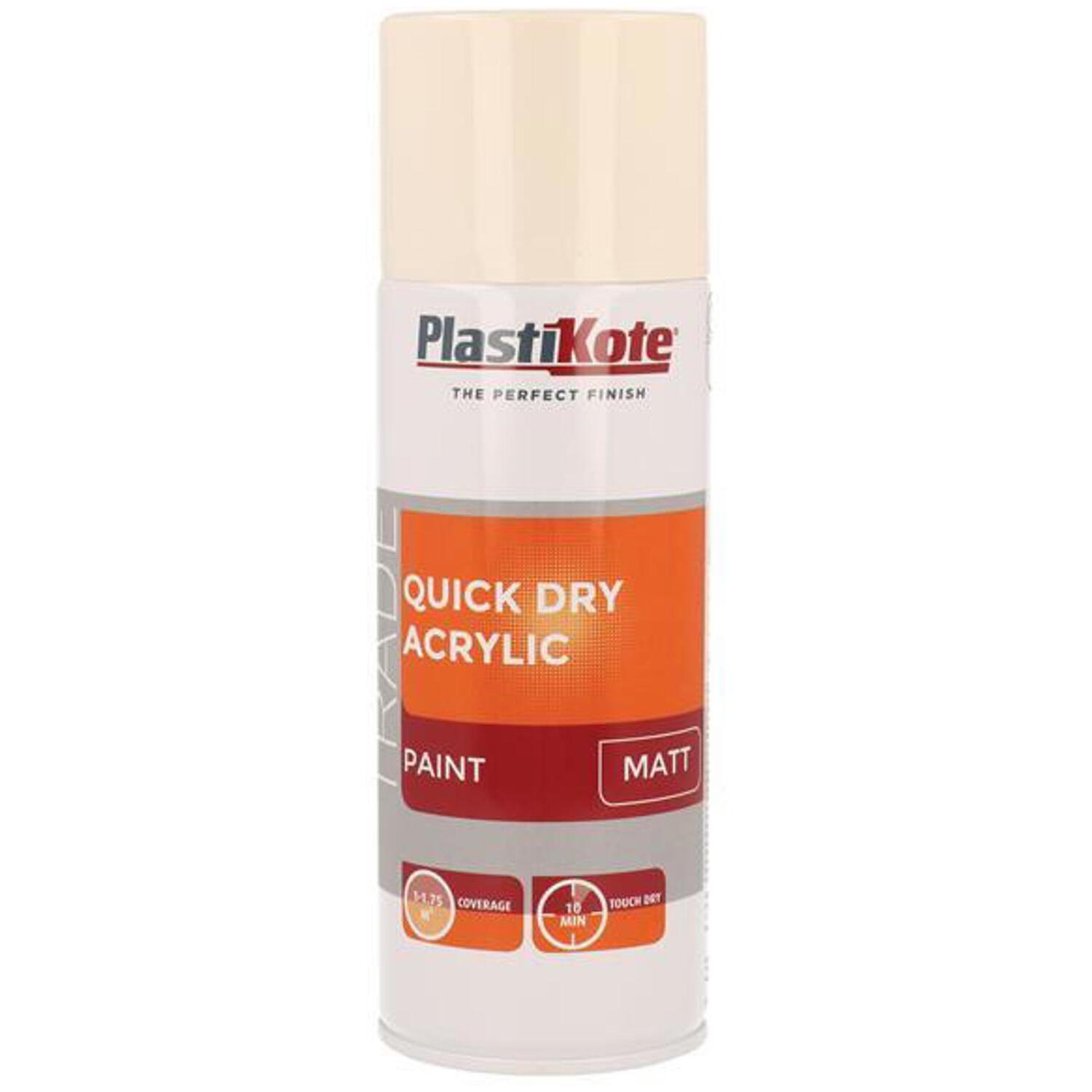 Plastikote - Quick Dry Acrylic Spray 400Ml - Magnolia - Image 9