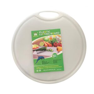 13 Inch Round White Plastic Chopping Board Food Safe Meat Fruit