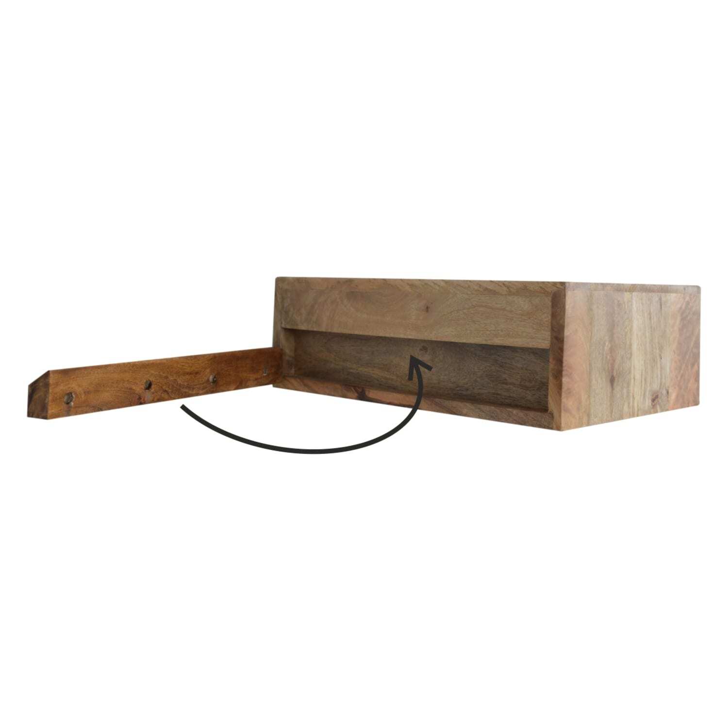 Locronan Floating Nordic Bedside Table with Drawer Solid Mango Wood ...