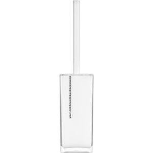 White Acrylic And Crystal Toilet Brush
