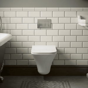 Trysull Contemporary Rimless Wall Hung Ceramic Toilet Pan with Soft Close Seat