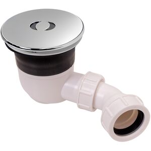 Bathroom Round Shower Tray Waste with Elbow, Top Fix Installation, 125 x 114 x