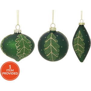 Green Leaf Design Bauble