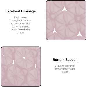 Sakura Pink Shower curtain and Laguna Pink Anti Slip Bath Mat