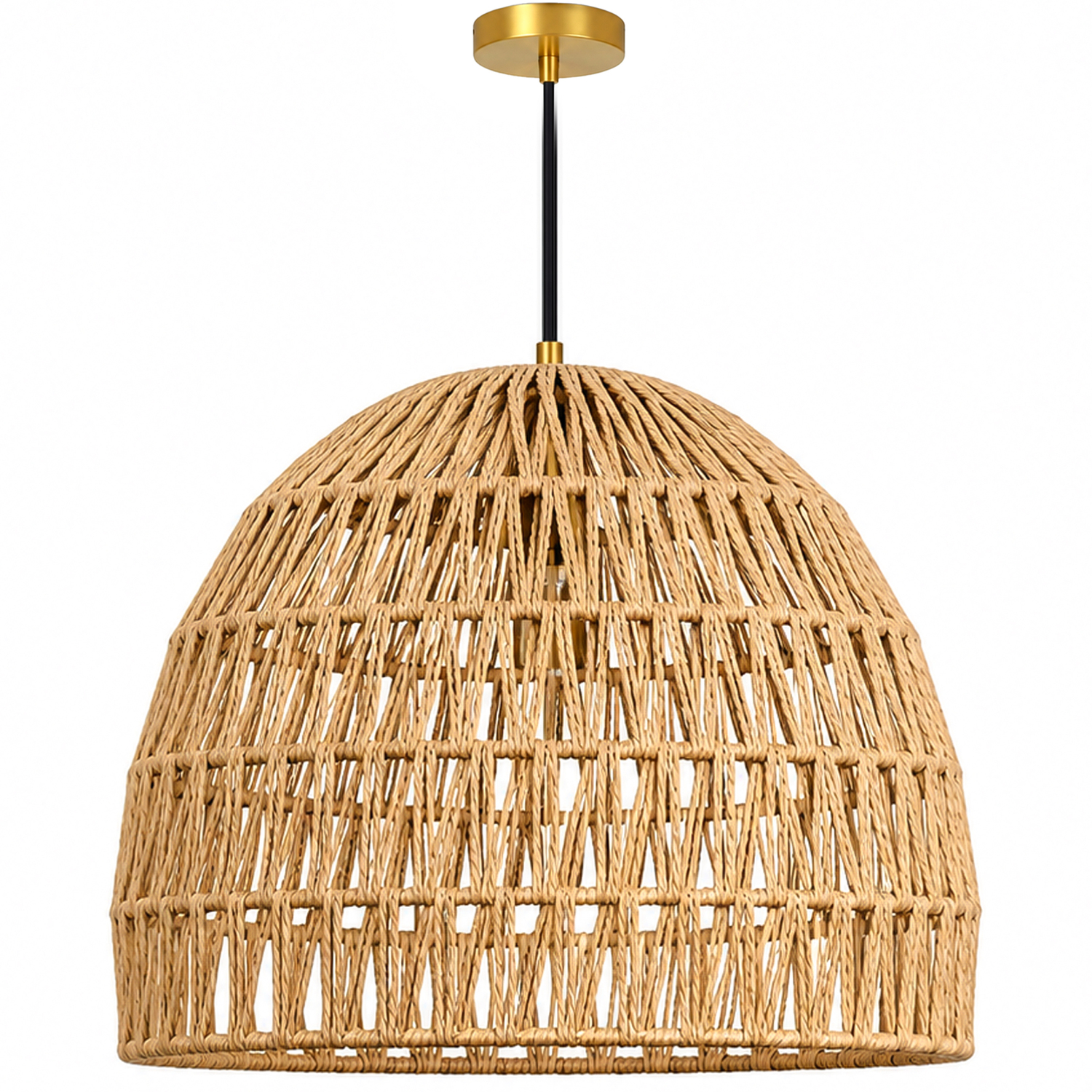 Innoteck Rope Woven Dome Light Shade With Natural Basket Weave - Natural
