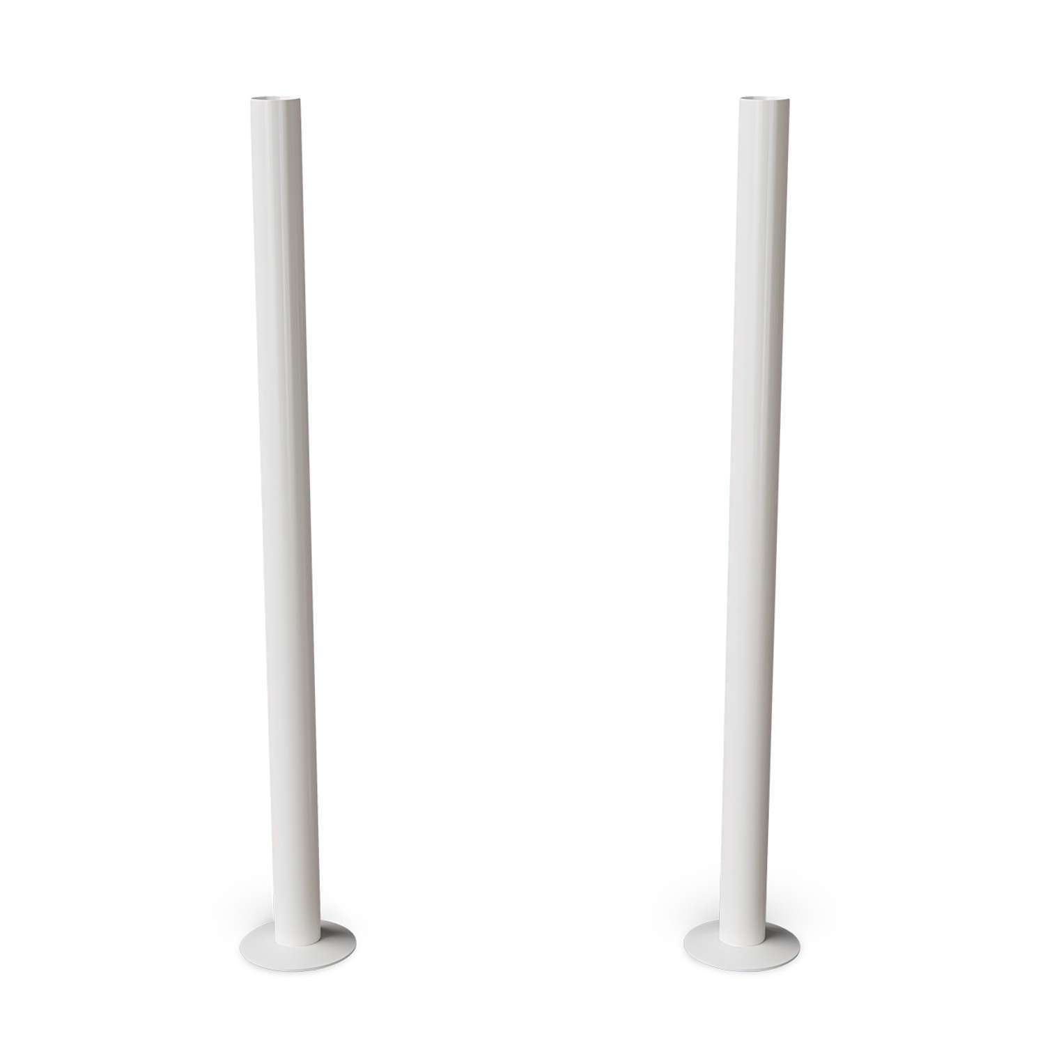 UK Radiators 300mm x 18mm Brass Pipe Sleeves - 2 Pack Radiator Pipe Covers | 300mm x 18mm Brass Pipe Sleeves - Gloss White Finish - Perfect Addition to Any Interior Design (2 Pack) - Image 2