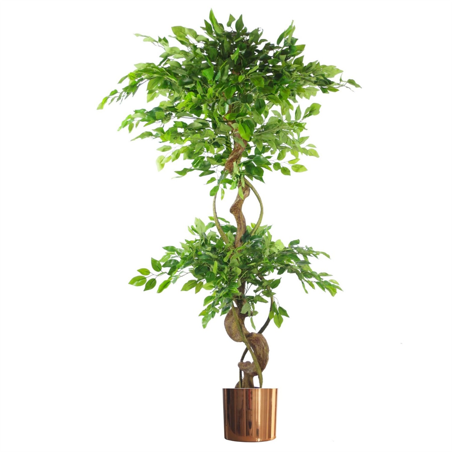 Artificial Twisted Trunk Tree With Metal Planter 150cm - Green