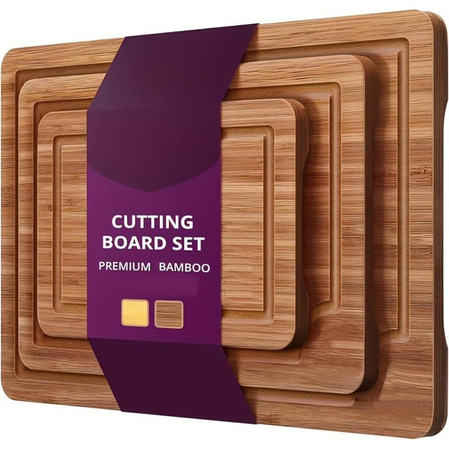 Image of 3 Piece Bamboo Cutting Board Set&hellip;