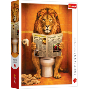 Humorous Bathroom Lion 1000 Piece Jigsaw Puzzle