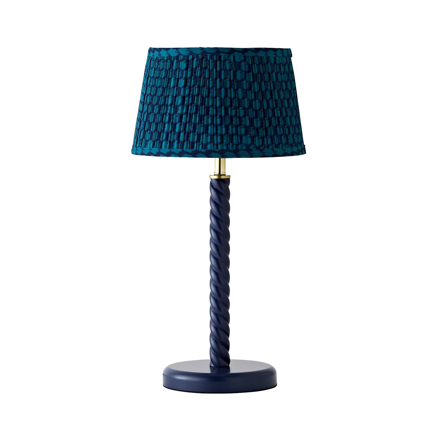 ValueLights Amara Double Pink Blue Pleated Shade Wood Twisted Table Lamp with Bulb in Teal - Image 4