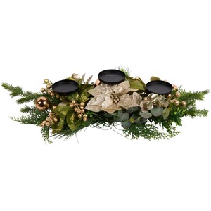 Gold Poinsettia Candle Holder