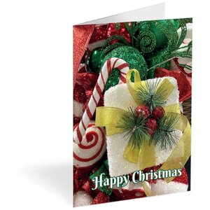 Candy Cane Parcel Folded card 150 Pack