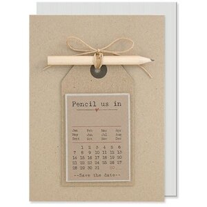 Pencil us in Save the Date Card with Pencil 3 Pack