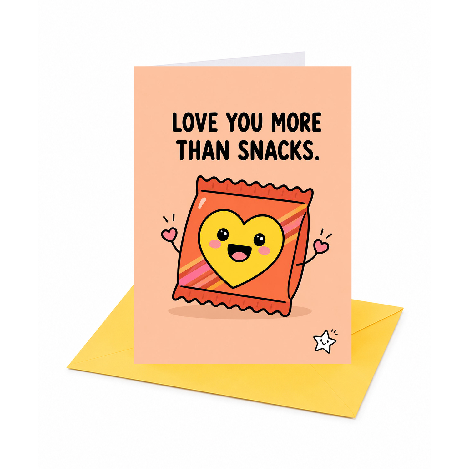 Brightfeel Love You More Than Snacks Open Card Valentine's Day, Anniversary - Multi