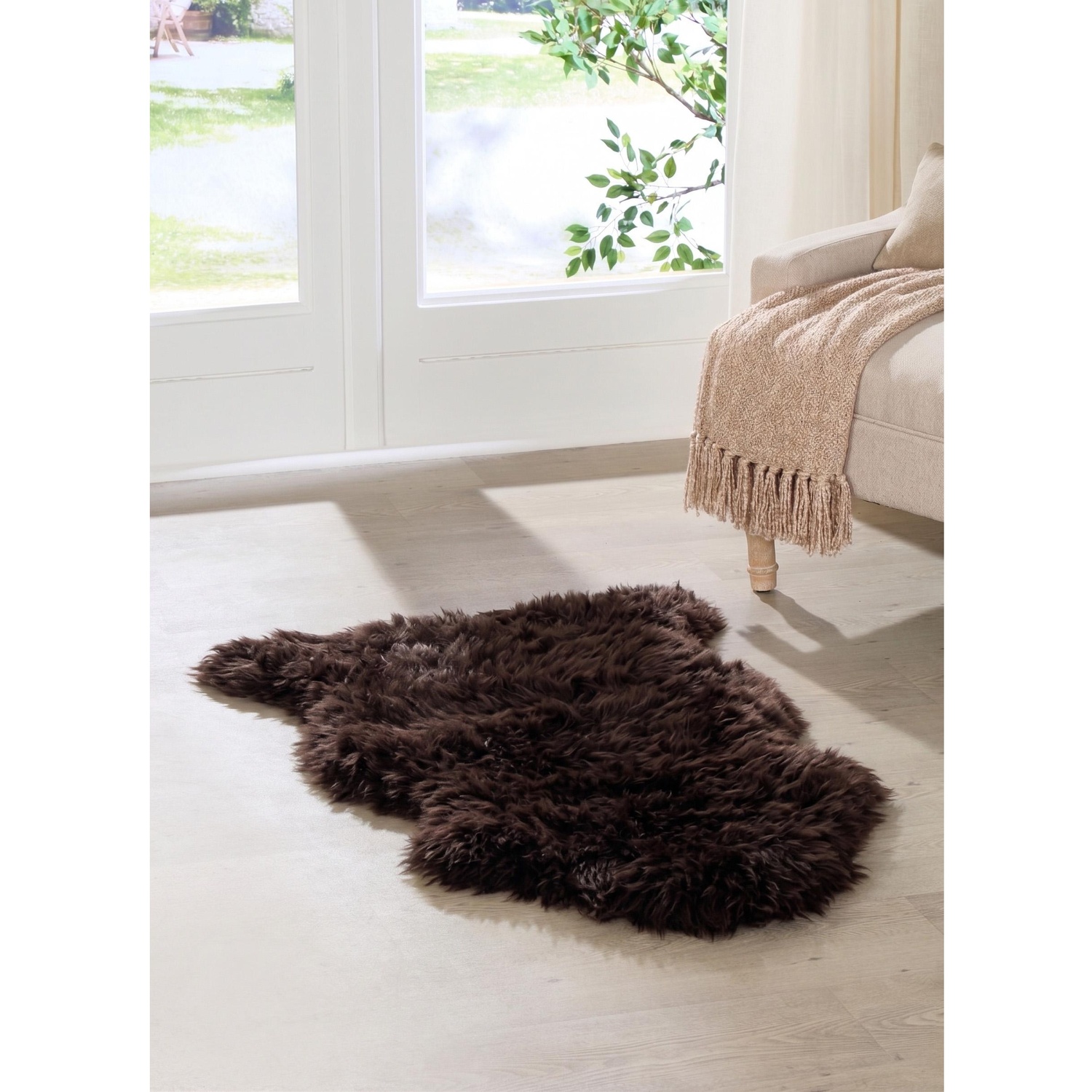 Native Natural Sheepskin Rug Xxl - Chocolate Brown