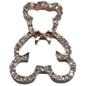 Crystal Teddy Bear Silhouette Charm Embellishment