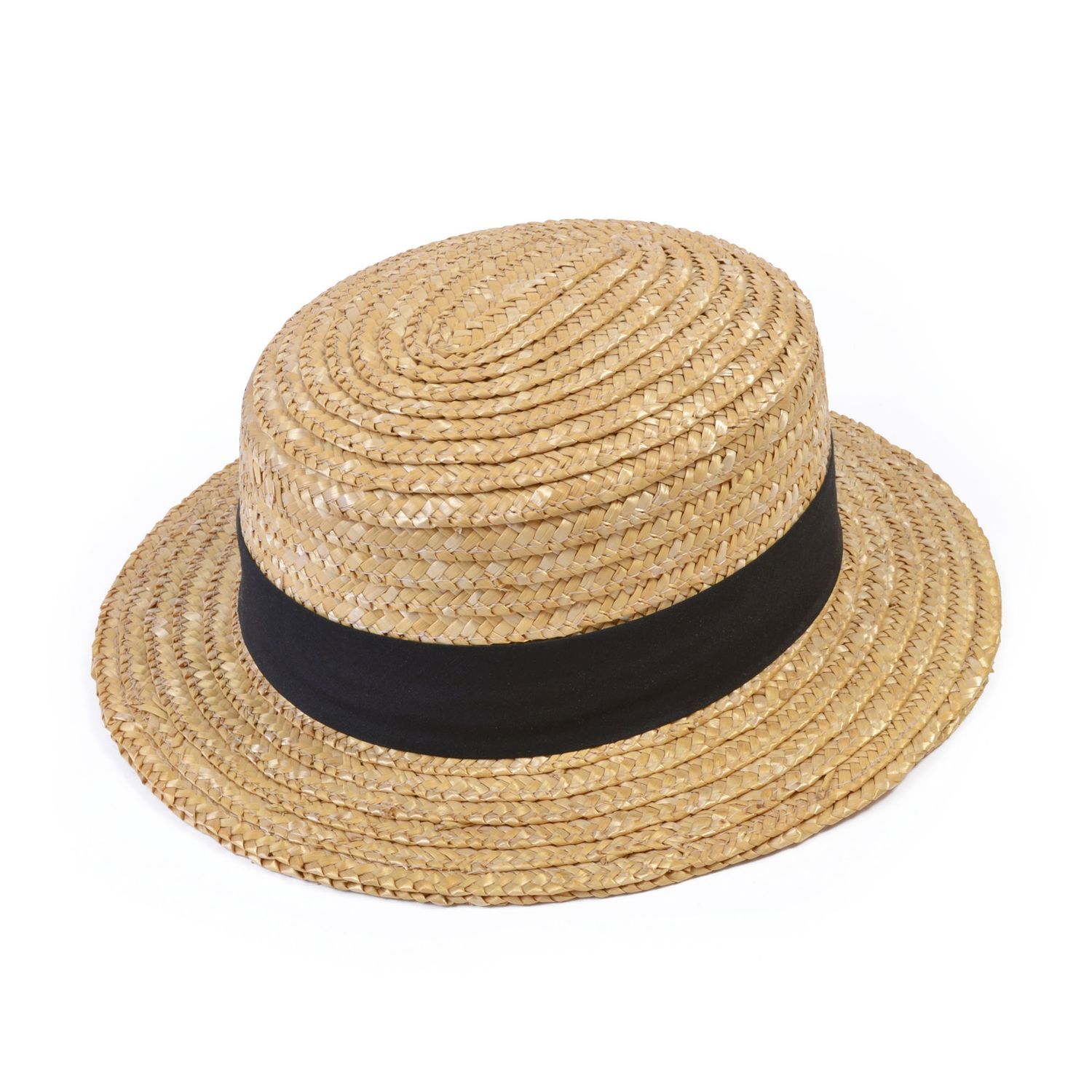 Bristol Novelty Unisex Adults Straw Boater - Straw/Black