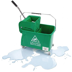 2 x 20L Green Kentucky Mop Bucket With Wheels & Handle