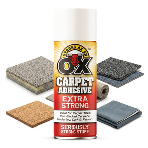 4 x 500ml Heavy Duty Extra Strong As An Ox Carpet Adhesive Contact Glue