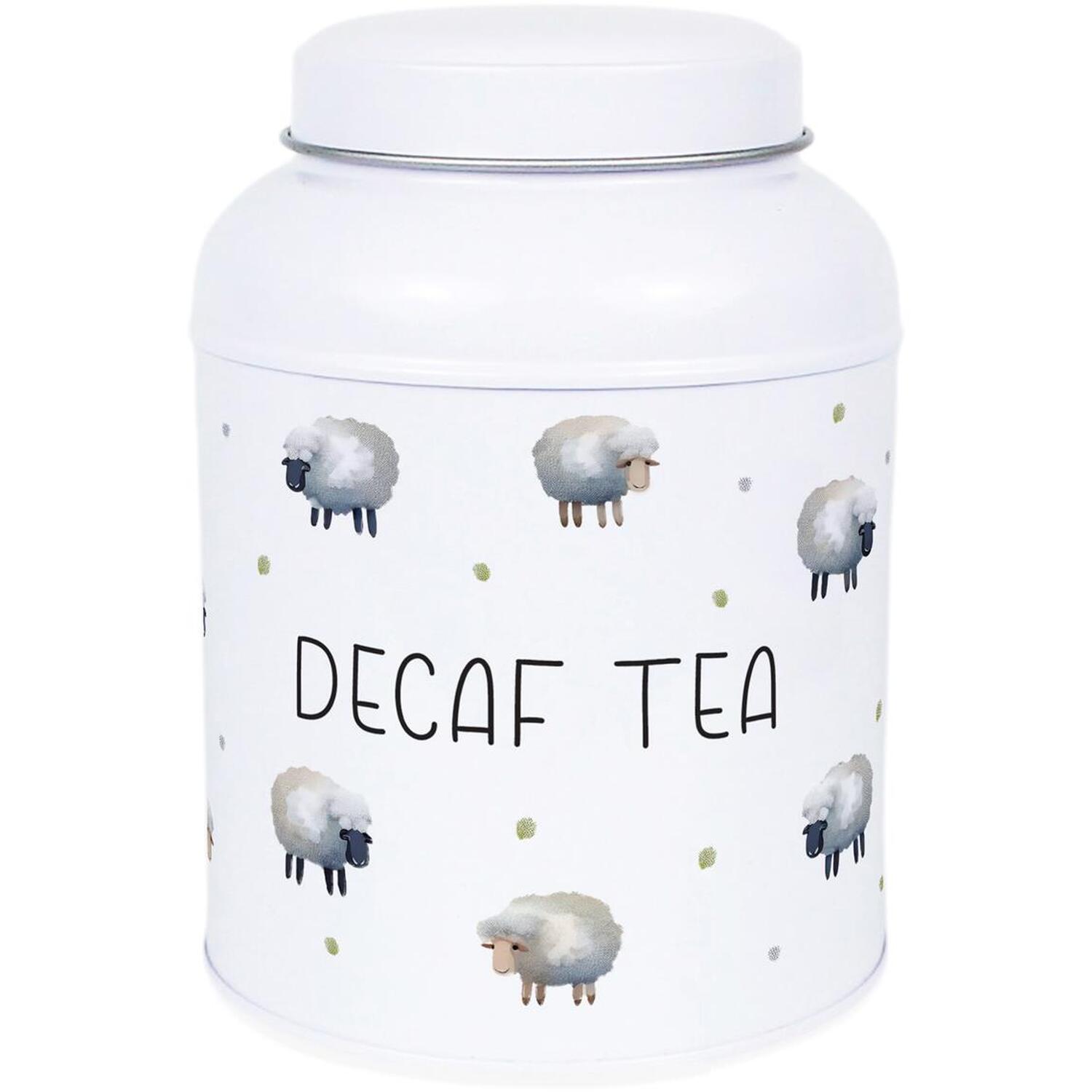 B&Q -  Spring Sheep Decaf Tea CanisterSmall Domed Lid Kitchen Storage Tin - Image 3