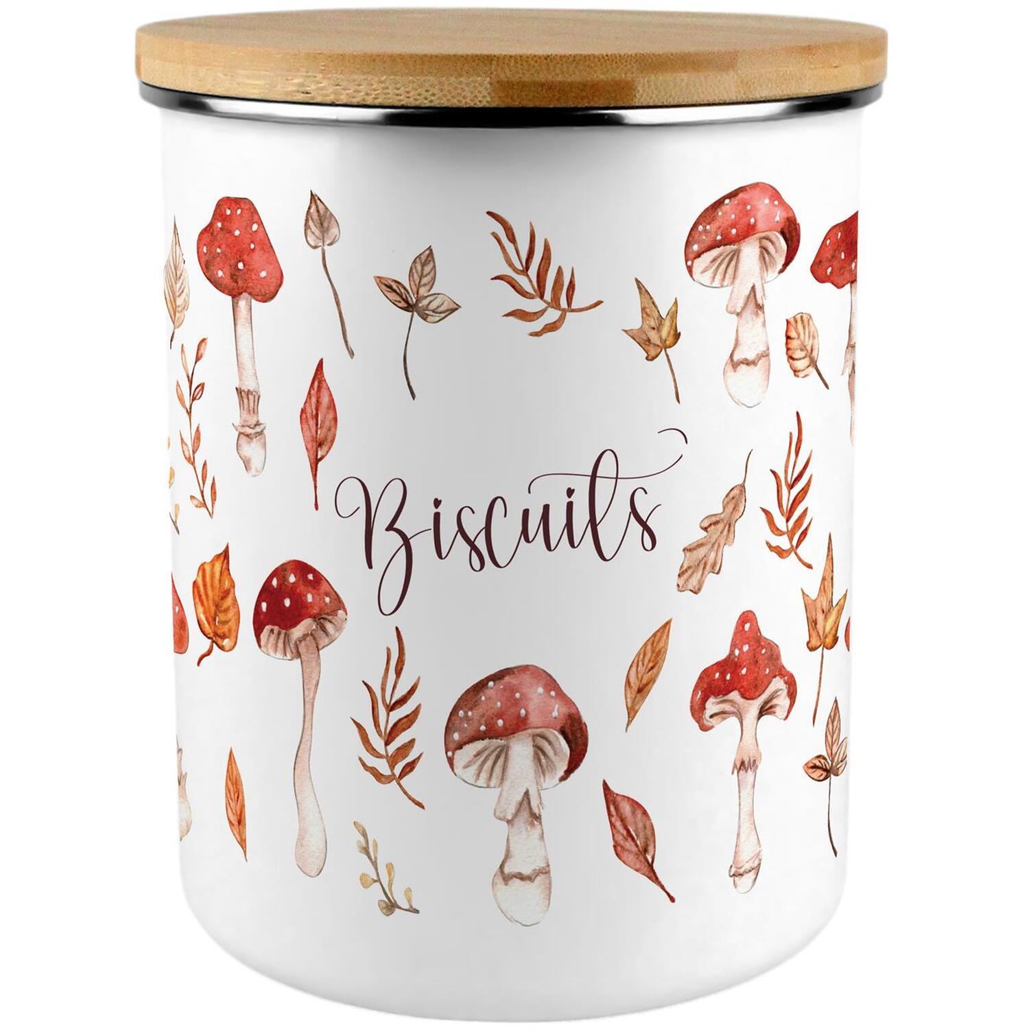 Purely Home Watercolour Mushrooms Extra Large Biscuit Tin - Red - Image 3