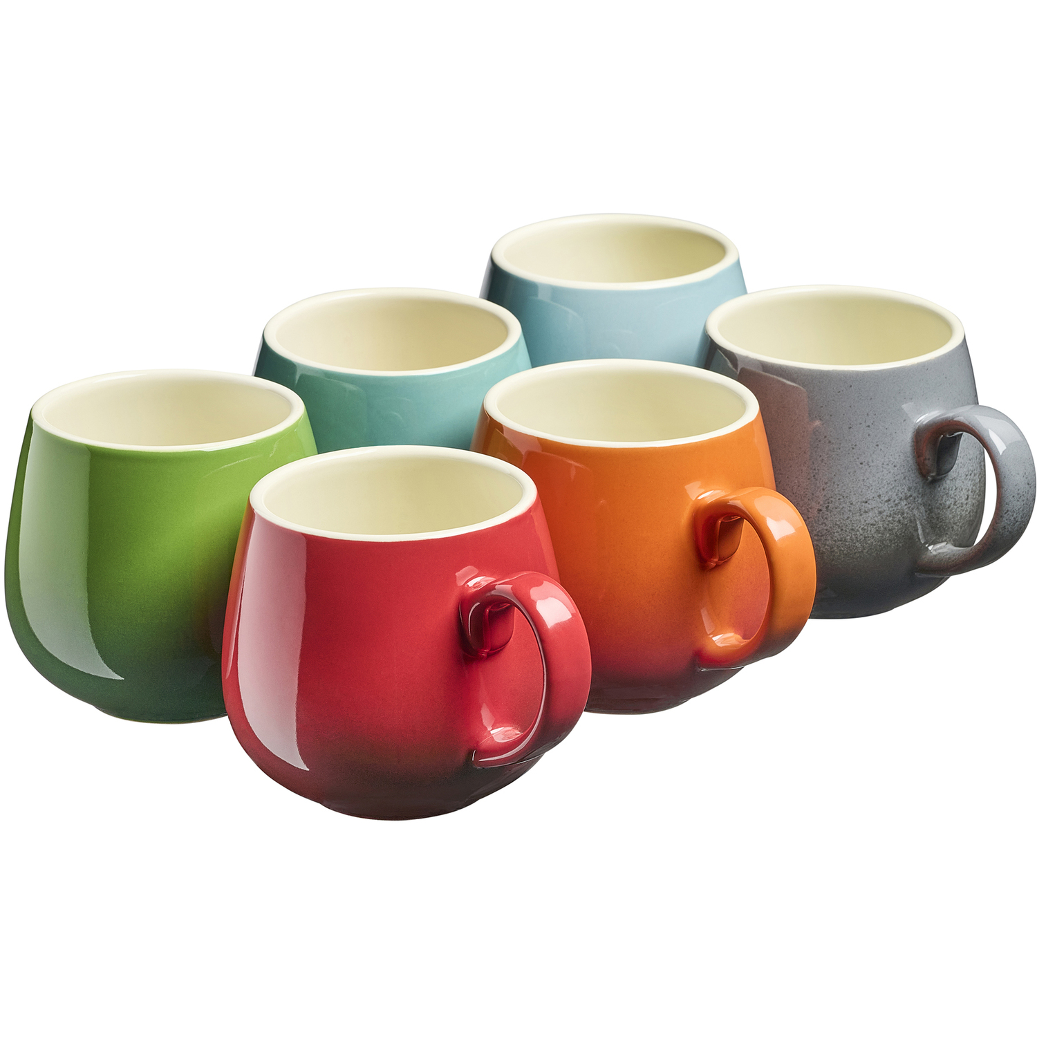 Cooks Professional Set Of 6 Stoneware Mugs 350Ml | Multicolour - Image 4