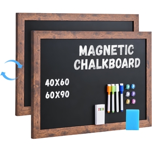 DoorBoard Double Sided Magnetic Chalkboard with Wooden Frame