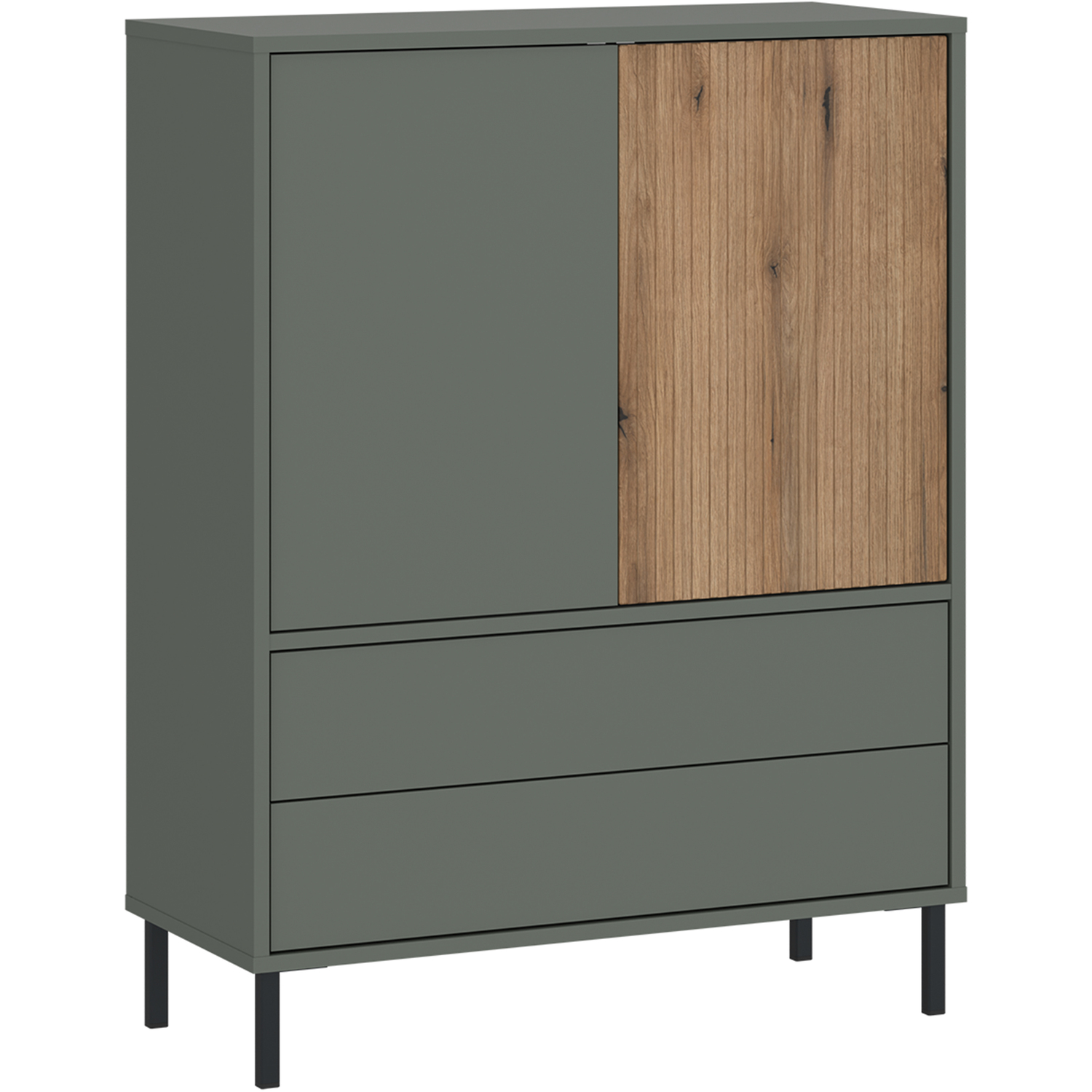 Furniture To Go Darwin Sideboard - Oak/Metal - Green - Image 3