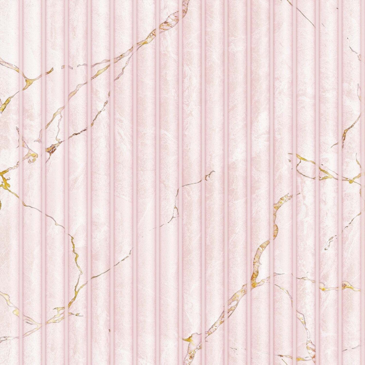 I Love Wallpaper Sample Of Fluted Marble Panel Wallpaper In Pink - Pink