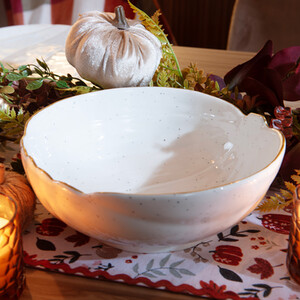 Pumpkin Gold Edge Bowl