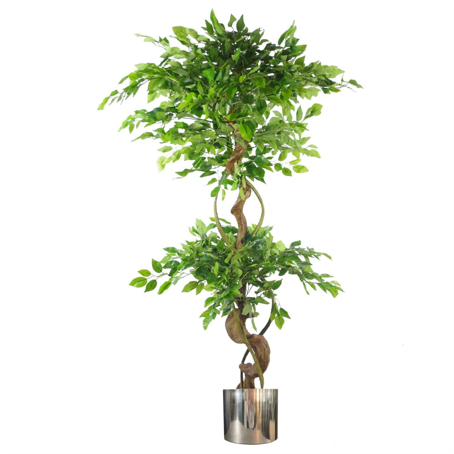 Artificial Twisted Trunk Tree With Metal Planter 150cm