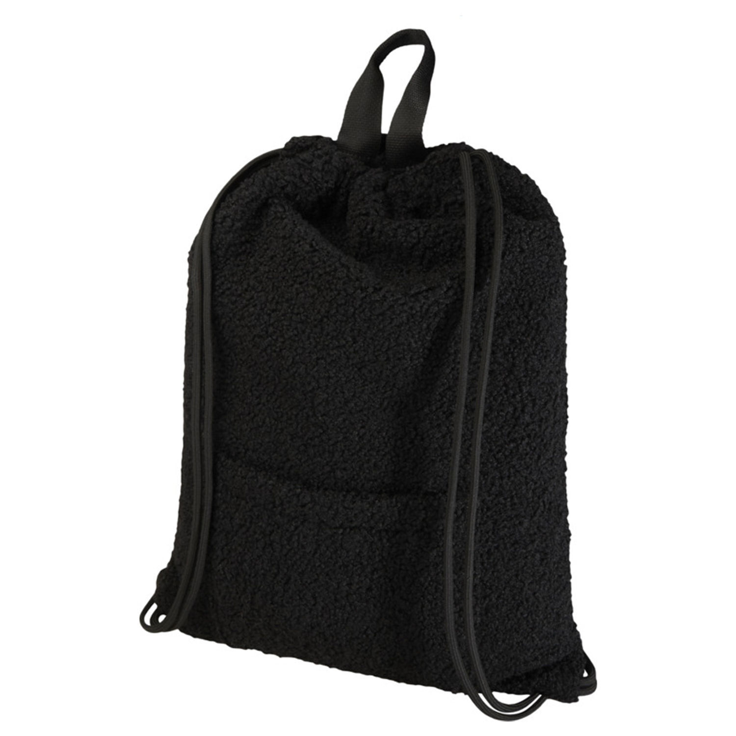 Floso Bear Sherpa 9L Drawstring Bag - Solid Black