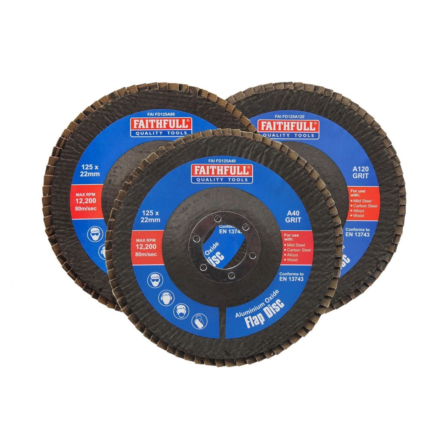 Faithfull Aluminium Oxide Flap Discs A - Multi Colour