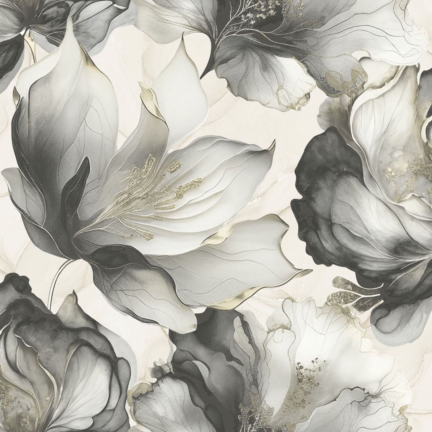 Muriva Unisex Black Elysian Floral Wallpaper In - Image 2