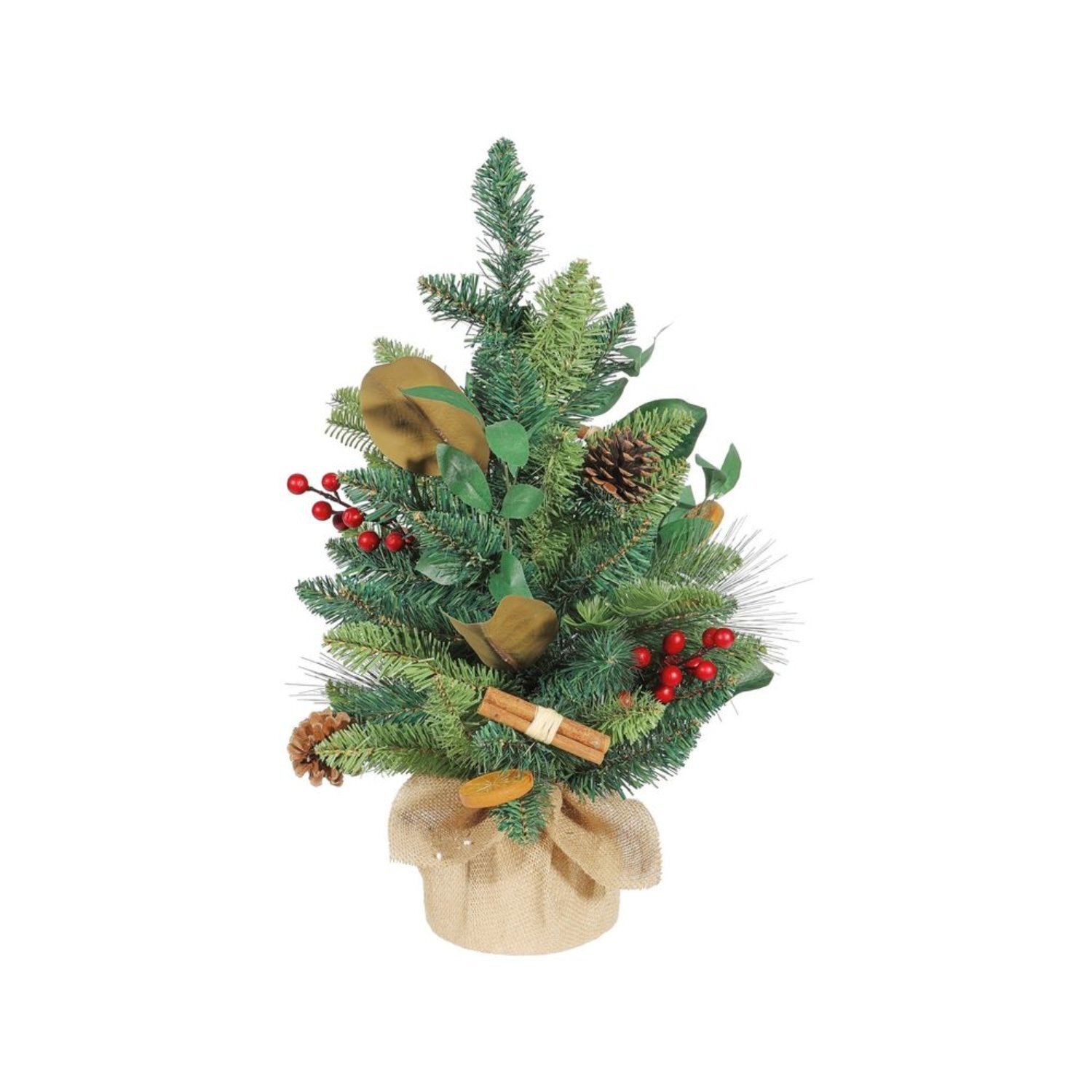 Kdmd Unisex Green Luxury Christmas Tree With Orangecinnamon & Cones In 60Cm - Image 2