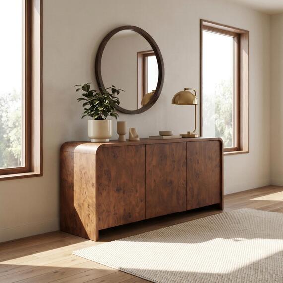 Delphine Burl Wood Effect Sideboard