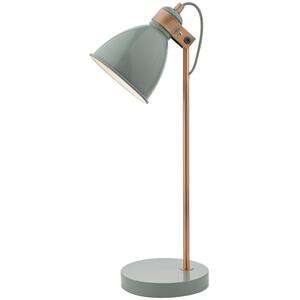 Frederick Desk Lamp Grey and Satin Copper