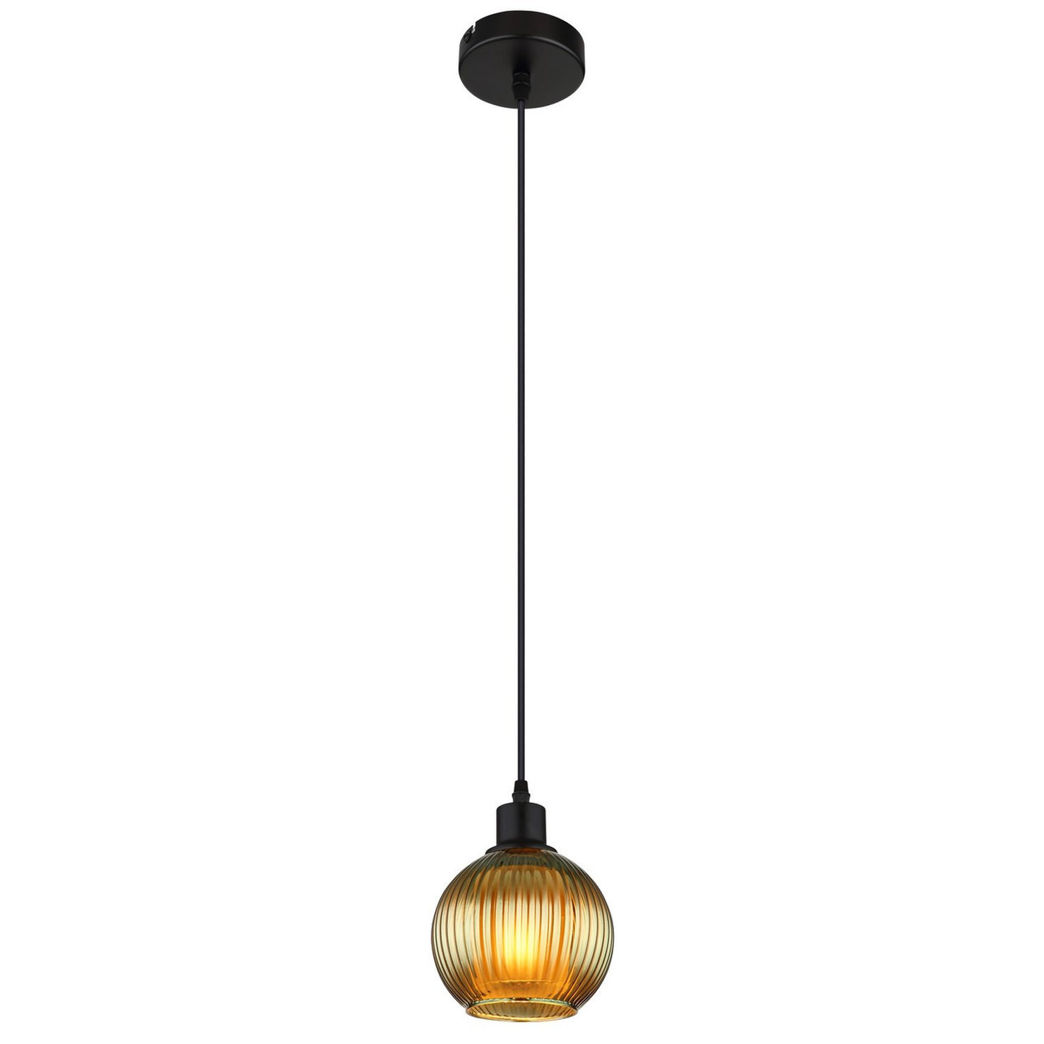 Netlighting Unisex Black Zumba Dome Pendant Matt Ball Green Glass Shade 1X E27 Size 1 - Image 2