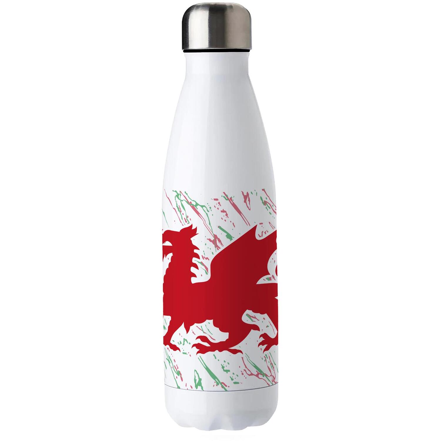 B&Q - Welsh Dragon Stainless Steel Water BottleRed & Green Wales Souvenir PresentDouble Walled 500Ml Metal Hot/cold Drinks Bottle - Image 3