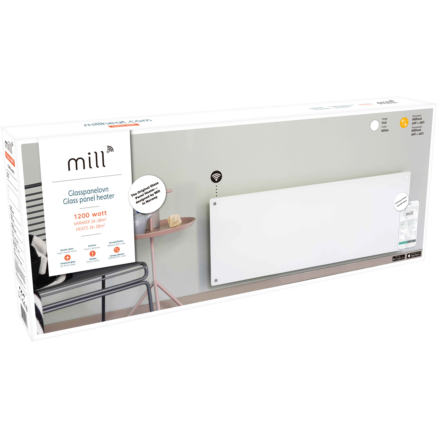 Mill Heat Glass Front WiFi Panel Heater