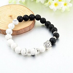 Natural Stones Tibetan Silver Buddha Diffuser Bracelet